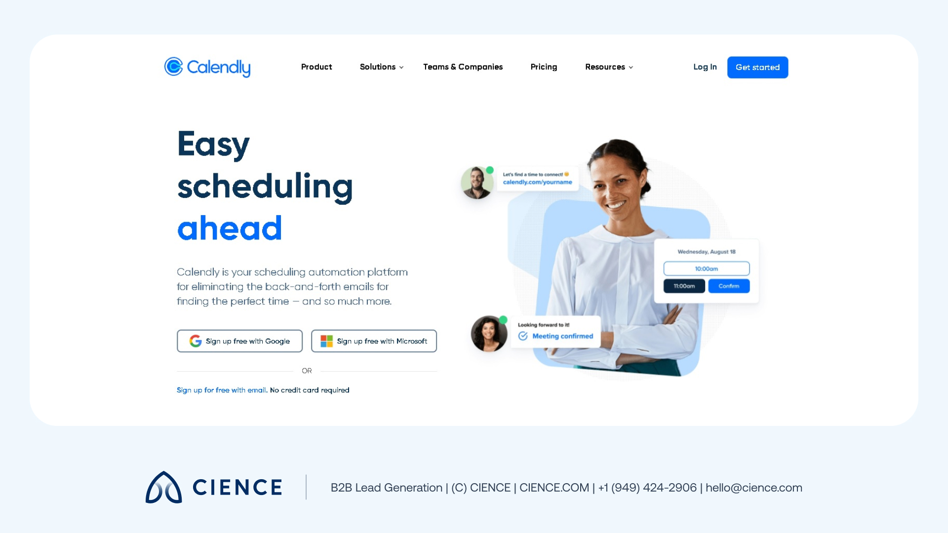 Calendly appointment booking interface showing availability sharing, calendar sync, and automated reminder settings